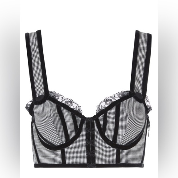 La Perla Other - La Perla black and white houndstooth bustier